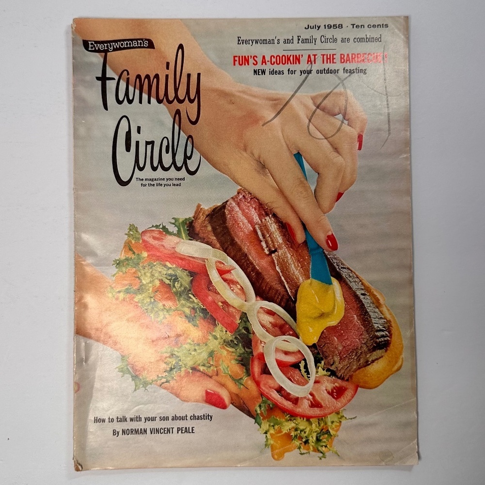 Vintage 1958 Family Circle Magazine • July Issue • Retro Ads & Recipes